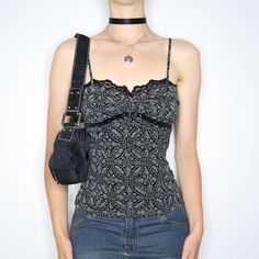 Mesh Print Camisole (S-M) Pink Mesh Top, Black Bustier Top, Denim Tube Top, Black Cropped Cardigan, High Cut Bodysuit, Silk Chiffon Blouse, Black Lace Cami, Corset Blouse, Peter Pan Collar Blouse