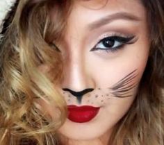 DIY Halloween Makeup : Easy Cat Halloween Makeup Cat Makeup Tutorial, Theme Carnaval, Halloween Makeup Tutorial, Halloween Makeup Easy