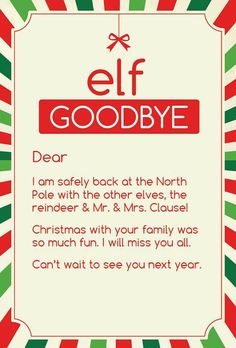 an elf's letter to someone on christmas day