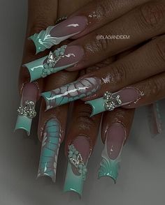 beach nails, summer nails, ocean nails, vacation nails,nail art,nail charms,nail design,nail bed,nail ideas, square nails,bold nails, feminine nails,classy nails, birthday nails,back to school nails, wedding nails,winter nails Dominican Republic Nails, Ocean Nails Designs, Water Inspired Nails, Feminine Nails Classy, Summer Nails Ocean, Vacation Nails Square, Winter Birthday Nails, Moana Nails, Bahamas Nails