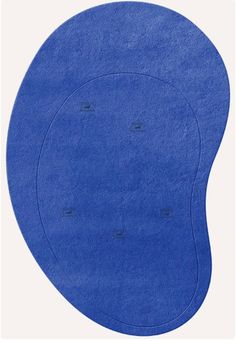 three round blue placemats with numbers on them in the shape of an oval