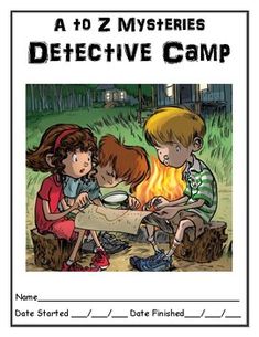 a book cover with children around a campfire