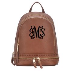 "Check out our new Leather Backpack with Braided detail! What a classic and stylish way to be on the go! You will be amazed at just how soft this leather is! A great bag for travel, shopping, or school! Use it as a Mom's Day Bag or Diaper Bag. Large enough to carry all your necessities and keep your hands free! Adding that monogram gives the bag that personal touch! Shown here in Black with Light Turquoise thread in script font! Description: * Size : 12\" x 9\" x 6\" * Zipper Compartment * Braid Leather Monogram Shoulder Bag For Everyday Use, Leather Monogram Bag For Everyday Use, Monogram Leather Bags For Everyday Use, Everyday Leather Bag With Monogram, Leather Monogram Bags For Travel, Leather School Bag, Travel Shopping, Mom Day, Light Turquoise