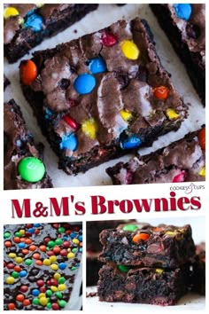 brownies with m & m's and m's candies on top