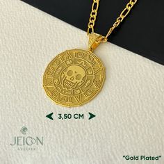 14K Gold Pirate Coin Rope Chain Necklace, Cursed Aztec Charm, Caribbean Pirates Pendant, Pirate Treasure Jewelry, Personalized Pirate Gift Looking for a statement accessory that sets you apart? Our Pirate Coin Necklace is a must-have for those who love the allure of the Caribbean. This stunning piece, complete with an Aztec medallion and a skull necklace, is a nod to both history and pop culture. Whether you're a movie lover or a sci-fi fan, this jewelry is sure to captivate your imagination. Treat yourself or surprise a loved one with this one-of-a-kind treasure that will elevate any outfit. Product Details: - Material : 925 Sterling Silver Ready to Ship in 1-3 Business Days! Ships Worldwide in 3-12 business days with free shipping! The product will be sent to you with a high quality box Aztec Medallion, Caribbean Pirates, Pirate Coins, Pirate Gifts, Treasure Jewelry, Pirate Treasure, Rope Chain Necklace, Jewelry Personalized, Stylish Necklace