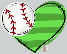 a heart shaped plate with a baseball on it