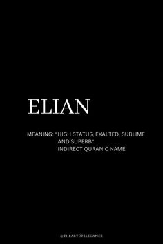 an image of the cover to elian's album, meaning high status, exalted sublime