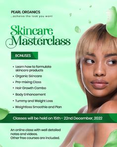 Free Courses, Online Classes, Organic Skin Care, Master Class, Skincare Products, How To Plan