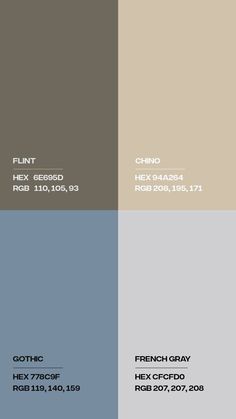 Color Palette #5 — ALIMAYDIDTHAT 
Colors used : Flint , Chino , Gothic , French Gray Clothing Branding Design, Earth Tone Color Palette, Color Palette Living Room, French Gray, Grey Color Scheme, Brand Color Palette, Color Palette Design, Color Balance, Color Psychology