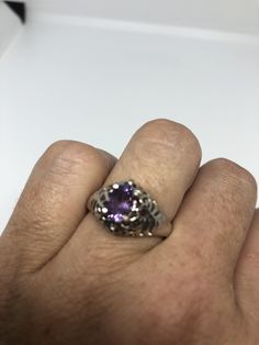 Unusual Deep Toned Amethyst Sterling Filigree Setting Handmade Size 7 Can be resized, my jeweler charges $10-$20 All rings are shipped in a nice gift box. Check out our over a THOUSAND great reviews Engraving is $4 per letter and is not always perfect depending on the piece. It can take a few days if the jeweler is busy. This is payable to Paypal Judithsltd@gmail.com Classic Purple Sterling Silver Ring, Purple Amethyst Ring Stamped 925 For Gift, Purple Amethyst Ring Stamped 925, Purple Amethyst Ring Stamped 925 As A Gift, Purple Amethyst Ring Fine Jewelry, Gift Purple Amethyst Ring Stamped 925, Hallmarked Sterling Silver Purple Amethyst Ring, Hallmarked Purple Amethyst Sterling Silver Ring, Hallmarked Sterling Silver Amethyst Ring