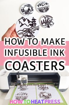 how to make infusible ink coasters with heat press and paper cutting machine