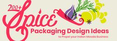 the logo for spice packaging design ideas is shown in pink, yellow and green colors