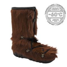 These winter boots made in Canada in natural brown cow are very resistant and they will keep your feet warm during cold winters. The thick cow leather and the dense fur provide a high thermal value to these boots. You can't go wrong with this classic model made in Canada! After the purchase, please provide your shoe size or foot length and the gender who will wear them thank you! Natural red cow skin With laces and zippers Height including the sole : 12 inches Removable multi-layer lining Anti-r Fur Winter Boots, Thermal Heat, Brown Cow, Cow Skin, Natural Brown, Socks And Hosiery, Natural Red, Cold Winter, Multi Layering