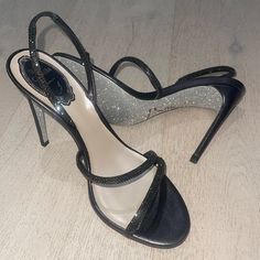 Dark Grey Heels With Black Diamonds “Silver Bottoms” Size 38, Fits A Size 7.5 Originally 1320, Bought For 650 Brand New, Never Worn Will Come With The Box Chic Sparkling Heels For Evening, Sparkling Heels For Formal Evening Events, Sleek Silver Heels For Gala, Glamorous Evening Heels For Gala, Luxury Silver Heels With 4-inch Heel, Luxury Sparkling Open Toe Heels, Glitter Heels For Night Out Elegant Style, Chic Sparkling Heels For Gala, Elegant Glitter Heels For Night Out