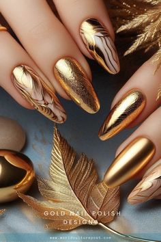 Gold nail design ideas are a timeless trend that effortlessly elevates any look. Whether you're attending a formal event, or casual gathering Nail Designs With Gold, Gold Nails Design, Gold French Tip, Gold Manicure, Golden Nails, Gold Nail Polish, Gold Nail Designs, Manicure Colors, Nail Blog