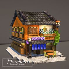 Horohoro (@horohoro_minecraft) • Instagram photos and videos Minecraft Japanese Village, Minecraft Interior Design Ideas, Kyoto Machiya, Minecraft Creator, Modern House Minecraft, Minecraft Starter House