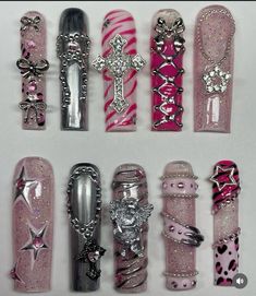 Scary Nail Designs, Blue Diamond Nails, Corset Nails, Nails Only