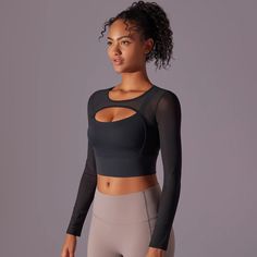 Elevate your active wardrobe with our Long Sleeve Motion Top, where style meets performance in perfect harmony. Designed for the modern woman who demands both fashion-forward design and functional versatility, this top is your go-to choice for all your active pursuits. Breathable Mesh Fabric Freedom of Movement Moisture-Wicking Technology Versatile Performance Running Sports Bra, Fishnet Top, Gym Clothes Women, Training Tops, Gym Tops, Sleeveless Dress Summer, Yoga Shirts, Mesh Long Sleeve, Sportswear Women