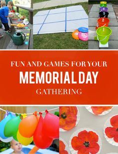 kids are playing with games for their memorial day at the park and have fun in the sun