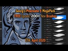 FREE Procreate 5 MegaPack Update: 200+ Brand-New & Optimized Brushes (Trailer GvW MP v20.0)