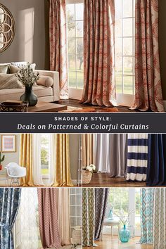 curtains with different patterns and colors