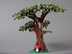 a lego model of a tree with trees growing out of it