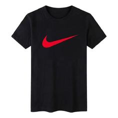 Men's Nike Solid Color Large Logo Printing Round Neck Short Sleeve Black T-Shirt BV0628-010 Nike Crew Neck T-shirt With Letter Print, Nike Letter Print Crew Neck T-shirt, Nike Cotton Tops With Branding, Nike Cotton Top, Nike Short Sleeve T-shirt, Nike Short Sleeve T-shirt With Branding, Nike Casual Short Sleeve Shirt, Nike Casual Crew Neck Shirt, Casual Nike Crew Neck Shirt