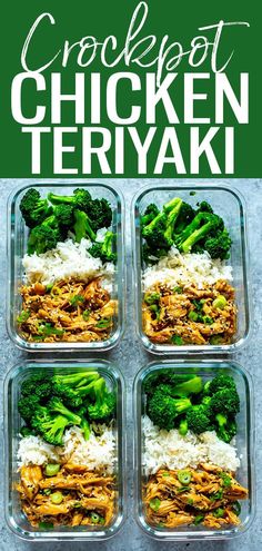 Meal Prep Crockpot, Crock Pot Chicken Teriyaki, Crockpot Meal Prep, Teriyaki Chicken Crock Pot, Teriyaki Recipe, Chicken Teriyaki Recipe, Chicken Teriyaki, Crock Pot Recipes, Crock Pot Chicken