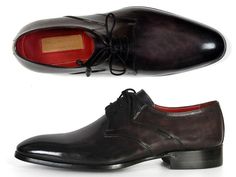 Paul Parkman Men's Anthracite Black Derby Shoes - Dudes Boutique Mens Derby Shoes, Dress Shoes For Men, Simple Shoes, Hand Painted Leather, Business Shoes, Painting Leather, Fashion Weeks, Derby Shoes, Mens Fashion Trends