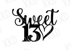 sweet sixteen birthday cake topper in black and white with the number fifteen on it