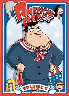 an american party poster with the character in red, white and blue clothes on it