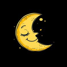 the moon with its eyes closed is smiling