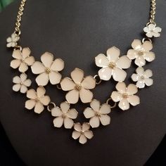 Shower Your Spring Spirit With This Lovely Enamelled Floral Bib Necklace. Dress Up Any Look With This Delicately Colored Necklace. M10 Club Jewelry, Colored Necklace, Necklace Dress, Bib Necklaces, Colourful Necklace, Charter Club, Bib Necklace, Style Necklace, Womens Jewelry Necklace