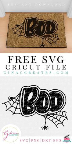 two door mats with the words boo and free svg cricut file