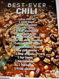 a recipe for the best ever chili