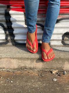 #red #ferrarrired #flipflops #sandals Red Flip Flops, Birkenstock Mayari, Summer Adventures, Mens Flip Flop