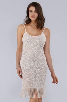 Lara Dresses - 51040 Beaded Scoop Fringe Cocktail Dress White Christmas Dress, Beaded Party Dress, Prom Dresses 2020, Plus Size Gowns, Perfect Prom Dress, York Dress, Quality Dresses, Applique Dress, Metallic Dress