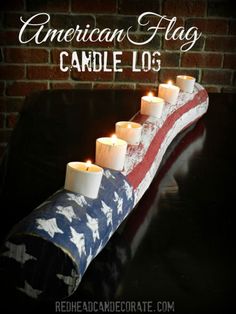 an american flag candle holder is shown on the page, and it's made out of