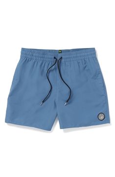 Head straight to the beach in these stretchy, quick-drying swim trunks that take you from water to land and back in comfort. 5 1/2" inseam; 22" leg opening; 11" front rise; 14 1/2" back rise (size Medium) Elastic/drawstring waist Side-seam pockets; back flap-patch pocket with drainage grommets Machine wash, tumble dry Imported Casual Blue Shorts With 4-way Stretch, Blue Swim Trunks With 4-way Stretch For Swimming, Blue 4-way Stretch Swim Trunks For Beachwear, Blue Go-dry Swimwear For Beach Season, Blue 4-way Stretch Swim Trunks For Swimming, Blue 4-way Stretch Bottoms For Vacation, Blue 4-way Stretch Bottoms For Beach Season, Casual Bottoms With Upf 50+ Protection, Casual Bottoms With Upf 50+