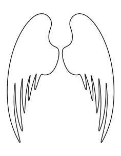 two angel wings facing each other on a white background