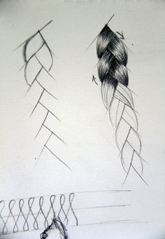 a drawing of two feathers on a white surface