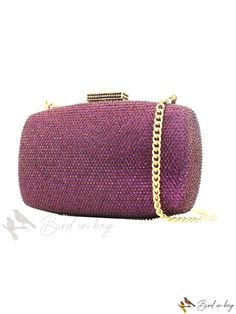 Bird in Bag - Womens Clutch Bag for Weddings and Cheongams, Handheld Design Purple Clutch Evening Bag For Formal Occasions, Formal Purple Clutch Evening Bag, Purple Rectangular Clutch For Formal Occasions, Elegant Purple Evening Bag For Formal Occasions, Formal Purple Rectangular Clutch, Elegant Purple Rectangular Clutch, Elegant Purple Rectangular Evening Bag, Glamorous Rectangular Wedding Bag, Purple Rectangular Bags For Weddings