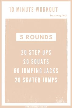 the 10 minute workout routine for women with text overlay that says, 5 rounds