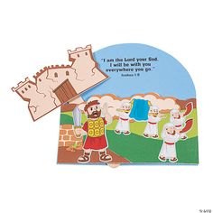 an image of a cartoon scene with jesus and the ten commandments on it's side