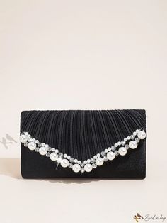 Bird in Bag - Luxurious Pleated Satin Clutch Bag with Pearl Embellishment – Elegant Diamond Evening Handbag and Bridal Purse for Sophisticated Women. Ideal for Weddings, Formal Affairs, and Proms. Elegant Embellished Clutch For Banquet, Elegant Embellished Evening Bag For Prom, Elegant Embellished Evening Bag For Banquet, Elegant Handheld Evening Bag For Prom, Elegant Embellished Bags For Banquets, Elegant Embellished Bag For Banquet, Elegant Embellished Bags For Banquet, Elegant Clutch Evening Bag For Prom, Elegant Embellished Bags For Prom