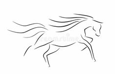 a running horse on white background royalty illustration