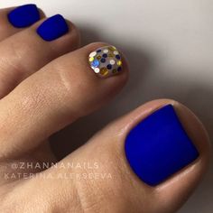 Amazing Toe Nail Colors To Choose In 2019 #nails Confetti Nails, Blue Nail, Toe Nail Designs