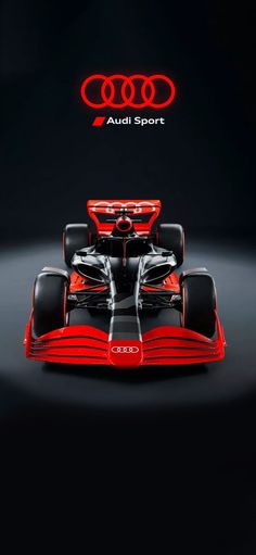 the new audi sport car is shown in this advertisement