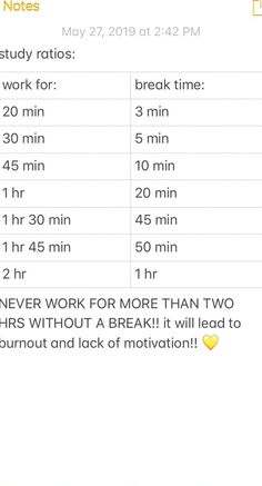 an iphone screenshot shows the time and times for each student to take their notes