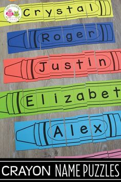 crayon name puzzles for kids to make